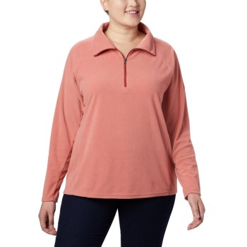 Columbia Ženske Majice S Kapuljačom - Glacial IV 1/2 Zip Plus Size Tamno Koraljne | WDAF-18267